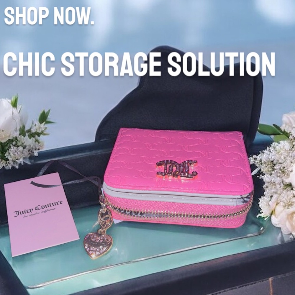 New! JUICY COUTURE Pink Wallet with Heart Charm - Picture 9 of 13